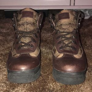 brown coach low combat boots